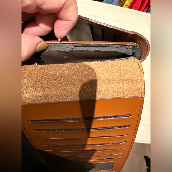 Bally designer leather document holder travel wallet in cognac - Picture 9 of 10